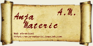 Anja Materić vizit kartica